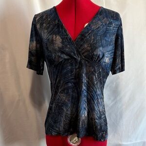 Reitmans Navy Patterned Blouse MM98